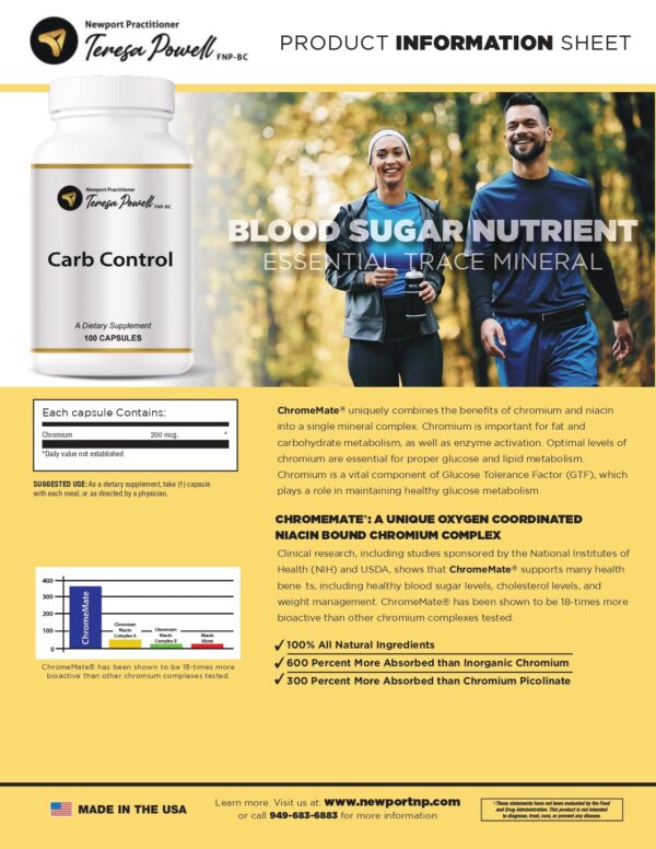 Carb Control flyer